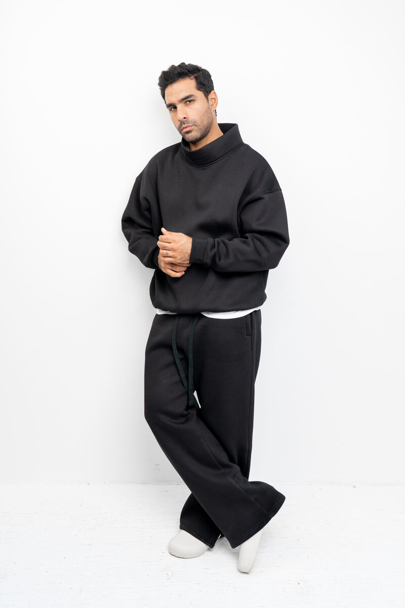 Mock-neck fleece pullover