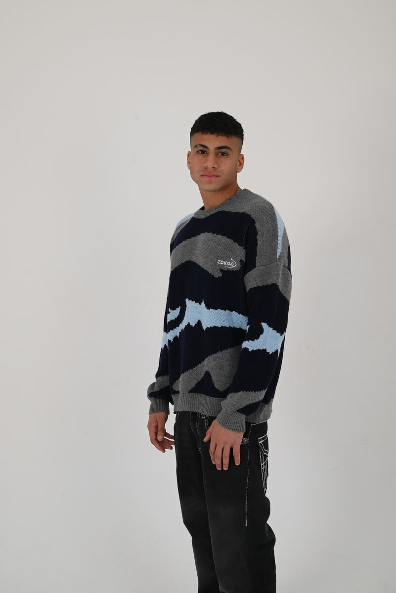 Camo jacquard knit — men's